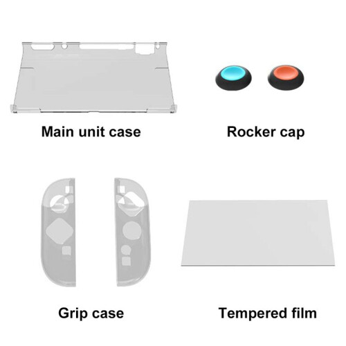 For  2 Detachable Protection Case with Screen Protector & Thumb Grip Caps Controller Case for   2 1