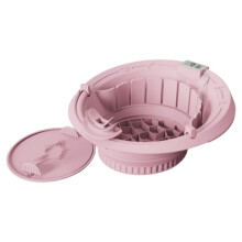 Gesichtsschüssel für Eis mit Eingebautem Eisfach & Atmungsaktivem Schlauch Faltbare Silikon-Gesichtseisbad-Schüssel für zu Hause Rosa