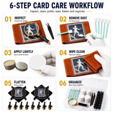 Card Cleaning Kit for Sports and Trading Cards, Grading Preparation and Collector Care, 265-Piece Card Care Set