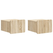 vidaXL Wall-Mounted Bedside Cabinet 2 pcs Sonoma Oak 33 x 34.5 x 24 cm