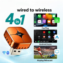 Adaptateur CarPlay pour Android Auto Sans Fil 4 en 1 Boîte AI de Voiture Dongle Plug Miroir D'Écran AirPlay Accessoires de Voiture A