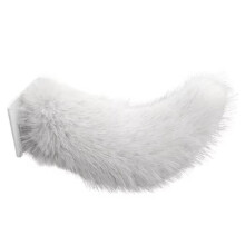 Remote Control Electric Wagging Tail for Scooter Plush Faux Fur Car Rear Decoration Moving Animal Tail Accessory White