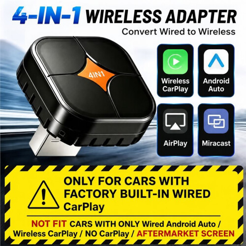 Adattatore 4 In 1 Wireless CarPlay per Android Auto Box AI per Auto Dongle Plug  Screen Mirror Link AirPlay Accessori per Auto B 2