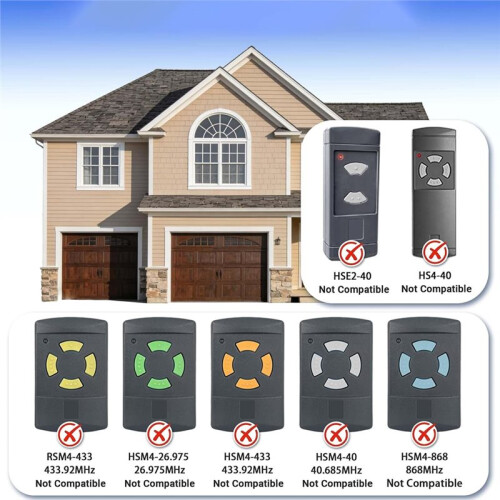 868.3 MHz BS Handheld Transmitter for Hörmann Garage Door Remote, 4-Channel Rolling Code Remote Control