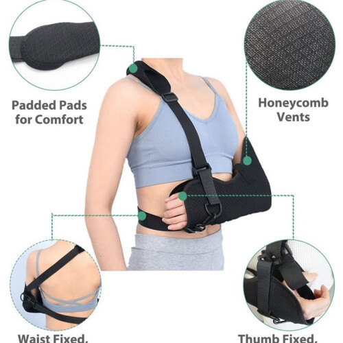 Arm Sling  Adjustable Mesh Shoulder Immobilizer for Injury Broken Fractured Bones Left Right Arm M 1