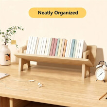 Holz-Schreibtisch-Bücherregal, Retro Holz Tischregal für Bücher, Schallplatten und Dekoration für Home Offices
