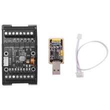 FX1N-14MT PLC Industrial Control Board+Case+USB-TTL Kabel PLC-Modul Analog IngåNg/UtgåNg med Styrskena
