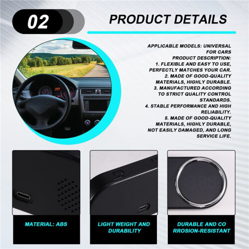 1set Car - Display, Universal for Cars, Speed Tracking Device, Driving Gadget 2