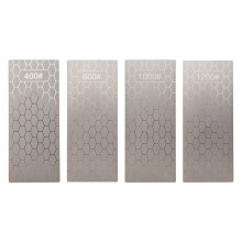 4 Pcs Diamond Sharpening Plate Set, Diamond Sharpening Stone with Honeycomb Surface, 400/600/1000/1200 Grit