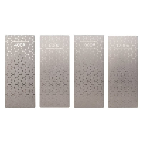 4 Pcs Diamond Sharpening Plate Set, Diamond Sharpening Stone with Honeycomb Surface, 400/600/1000/1200 Grit