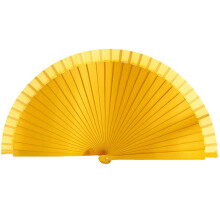 Elegant Fan Fashionable Classical Vintage Wooden Hand Fan Spanish Solid Color Folding Fan for Weddings and Dance Parties Yellow