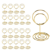 Table Number Holders 20Pcs - 2 Inch Place Card Holder Short Table Number Stands for Wedding Party (Gold)