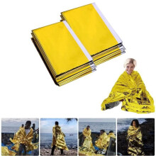 Juego de 5 mantas de supervivencia, 210 160 cm, manta térmica reutilizable extragrande, color oro y plata, mantas térmicas de emerg