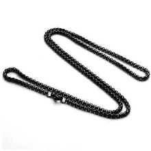50 /55 /60 /65 /70 /75 /80 /90cm Lengte Roestvrijstalen Ketting met Karabijnsluiting 3mm Diameter Eenvoudige Ketting Halsketting voor He