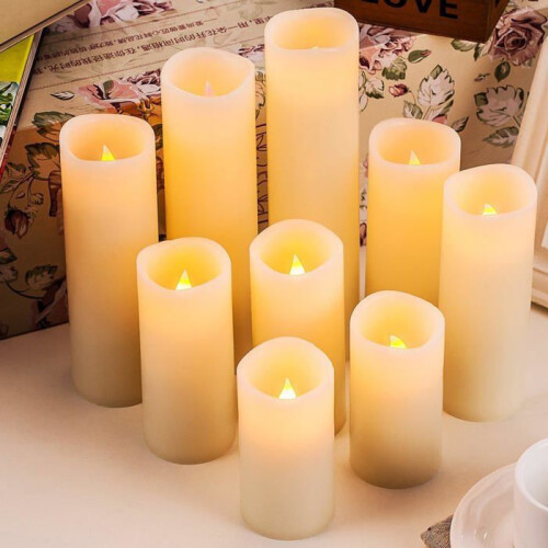 LED-kaarsen - PZCC - Set van 9 - Echte was - Afstandsbediening - Timer van 2468 uur - G 1