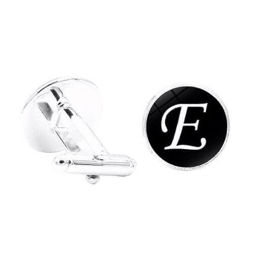 Pair Mens Letter Cufflink Wedding Formal Initial Alphabet Stainless