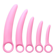 5-pack silikon bäckenbottenmuskeldilatatortränare, bäckenbottenmassage för kvinnor, bäckenbottenmuskeltränare, bäckenbottenstyrka-