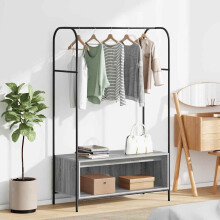 vidaXL Kleiderständer Grau 100 x 44 x 160 cm Holzwerkstoff