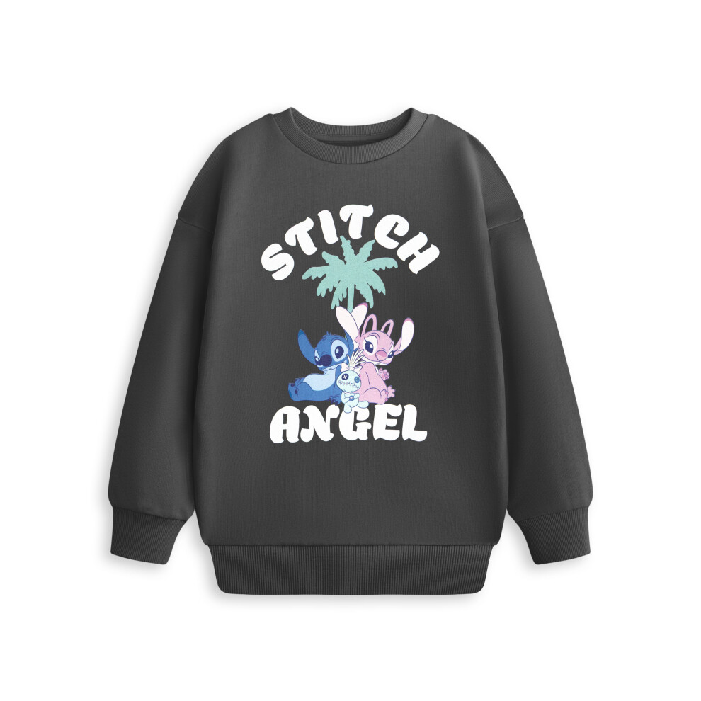 Disney (11-12 Years) Stitch & Angel Sweatshirt (Girls Grey)