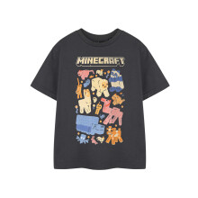 (3-4 Years) Minecraft Short Sleeved T-Shirt (Girls Grey)