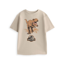 (11-12 Years) Jurassic World Short Sleeved T-Shirt (Boys Beige)