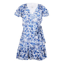 (10 UK, Blue) Ted Baker Womens/Ladies Floral Birds Woven V Neck Wrap Dress