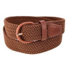CTM Men's Elastic Braided Belt with Covered Buckle (Big & Tall Available)