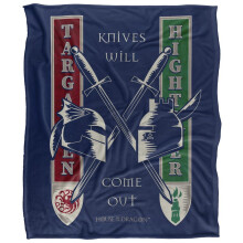 (152cm x 127cm, Blue/Red/Green) Game Of Thrones Targaryen Hightower Face Blanket