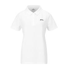 (14 UK, White) Slazenger Womens/Ladies Logo Polycotton Polo Shirt