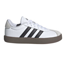 (3 UK, White/Gum) Adidas Childrens/Kids VL Court 3.0 Suede Platform Trainers