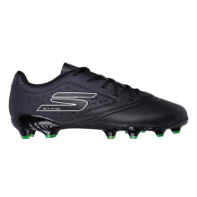 (2 UK, Black/Silver) Skechers Childrens/Kids Razor Firm Ground Football Boots