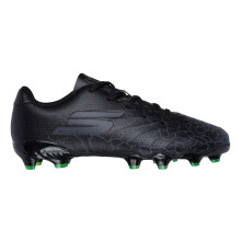 (2 UK, Black/Silver) Skechers Childrens/Kids Flat Firm Ground Football Boots