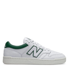 (12.5 UK, White/Green) New Balance Mens BB480IGB Leather Trainers