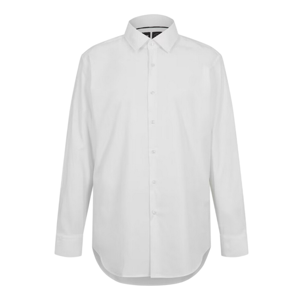 Hugo Boss (39 In, White) Mens P Hank Oxford Kent Collar Long-Sleeved Shirt