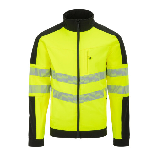 Dunlop (L, Yellow/Black) Dunlop Mens Hi-Vis Soft Shell Jacket