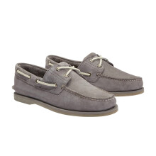 (8.5 UK, Natural) Timberland Mens Classic Textured Leather Contrast Laces Flat Boat Shoes