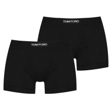 (L, Black) Tom Ford Mens Logo Boxer Shorts (Pack of 2)