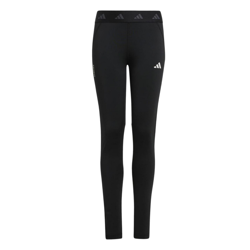 Adidas (9-10 Years, Black/White) Girls Techfit Leggings
