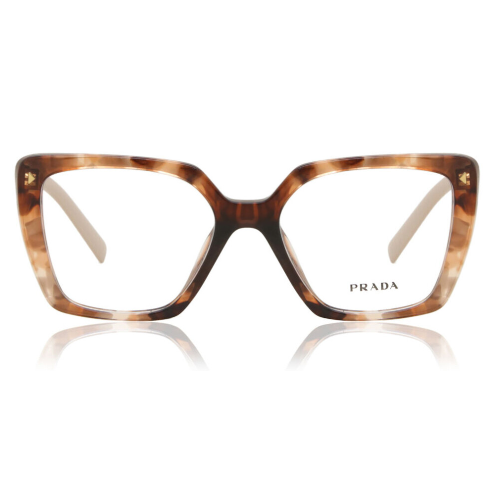 Prada Pink Pr 16Zv 07R1o1 Woman Optical Frames Acetate Turtle Squared Normal - Image 3