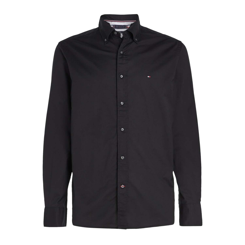 Tommy Hilfiger (M, Black) Mens Core Flex Poplin Shirt
