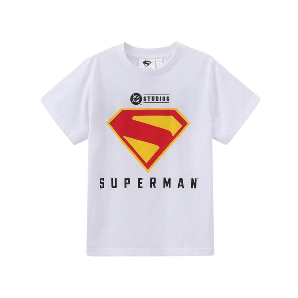 Superman Unisex White Logo T-Shirt In | Size: 13 Years - Image 2