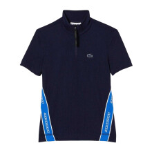 (14 UK, Navy Blue) Lacoste Womens/Ladies Zip Neck Polo Shirt