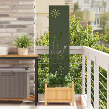 vidaXL Garden Privacy Screen Olive green 32 x 140 cm Cold-rolled steel