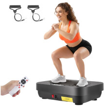 Vibration Plate Exercise Machine, 99 Level Fitness Platform with Resistance Bands, Bluetooth Music Speaker, Remote Control, Whole Body Workout