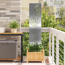 vidaXL Garden Privacy Screen Silver 32 x 140 cm Stainless steel