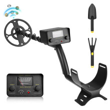 Metal Detector, Adjustable Waterproof Treasure Hunting Detector with LCD Screen, DISC Mode, Sensitivity Control & Shovel for Outdoor Exploration