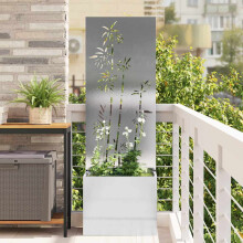 vidaXL Garden Privacy Screen Floral Sliver 50 x 150 cm Stainless steel