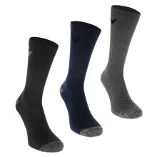 (12 UK, Black/Grey/Navy) Callaway Mens Cushioned Crew Socks (Pack of 3)