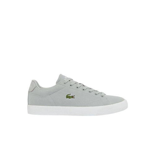 Lacoste (9 UK, Grey/White) Lacoste Mens Lerond Canvas Low Flat Trainers