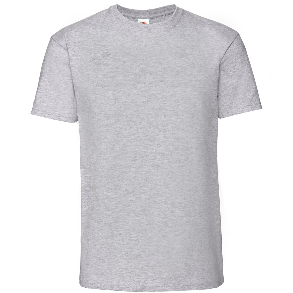 Fruit Of The Loom (4Xl Uk, Heather Grey) Mens Iconic 195 Ringspun Premium Tshirt - Image 2